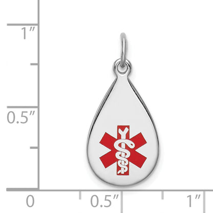Sterling Silver Rhodium Plated Medical Jewelry Pendant