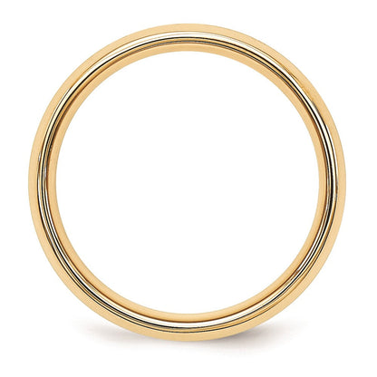 Solid 18K Yellow Gold Two-Tone 5mm Domed Size 8 Wedding Men's/Women's Wedding Band Ring