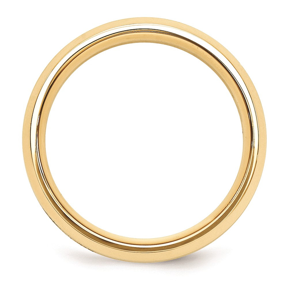 Solid 14K Yellow Gold Two-Tone 6mm Domed Size 5 Wedding Men's/Women's Wedding Band Ring