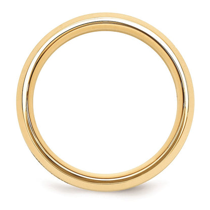 Solid 14K Yellow Gold Two-Tone 6mm Domed Size 10 Wedding Men's/Women's Wedding Band Ring