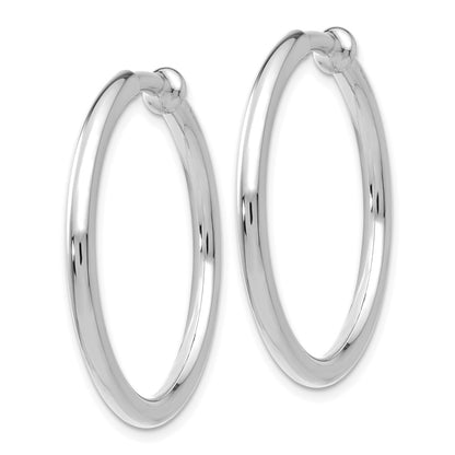 14K White Gold Non Pierced Earring Hoops Earrings