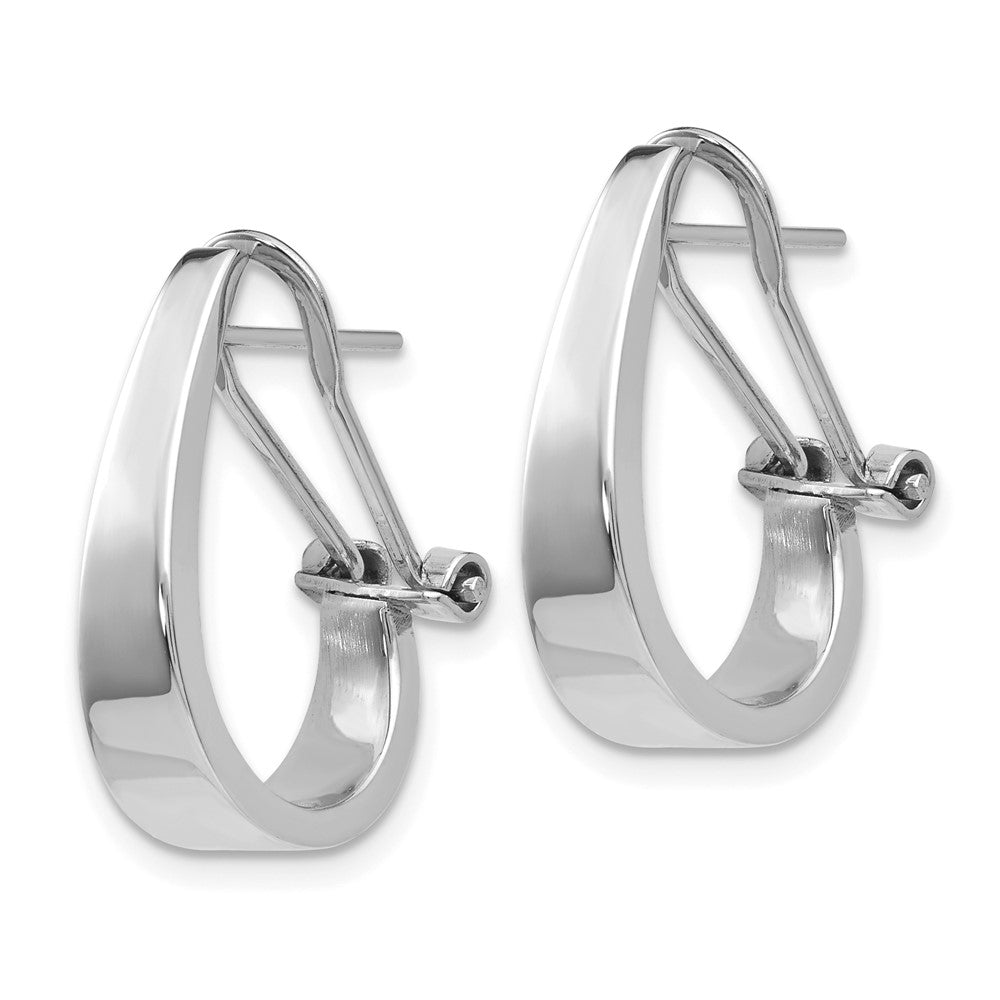 14K White Gold Polished Hoop Earrings