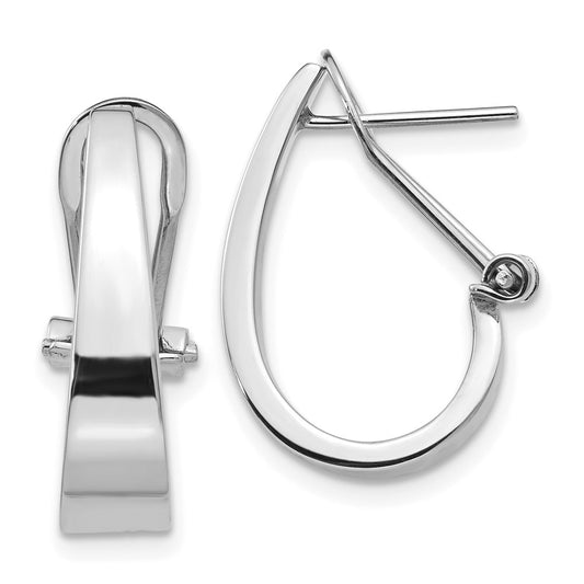14K White Gold Polished Hoop Earrings