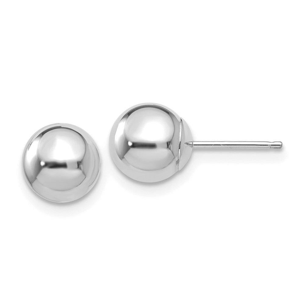 14K White Gold Polished 7mm Ball Post Earrings