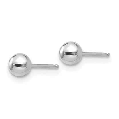 14K White Gold Polished 4mm Ball Post Earrings