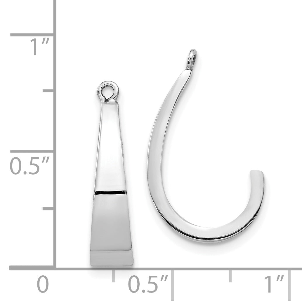 14K White Gold Polished J Hoop Earring Jackets