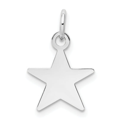14k White Gold 14k White Gold Plain .018 Gauge Engravable Star Charm