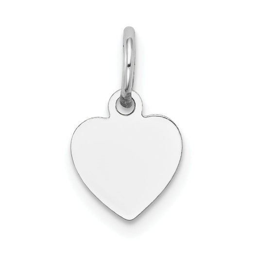 14k White Gold 14k White Gold Plain .009 Gauge Engravable Heart Charm