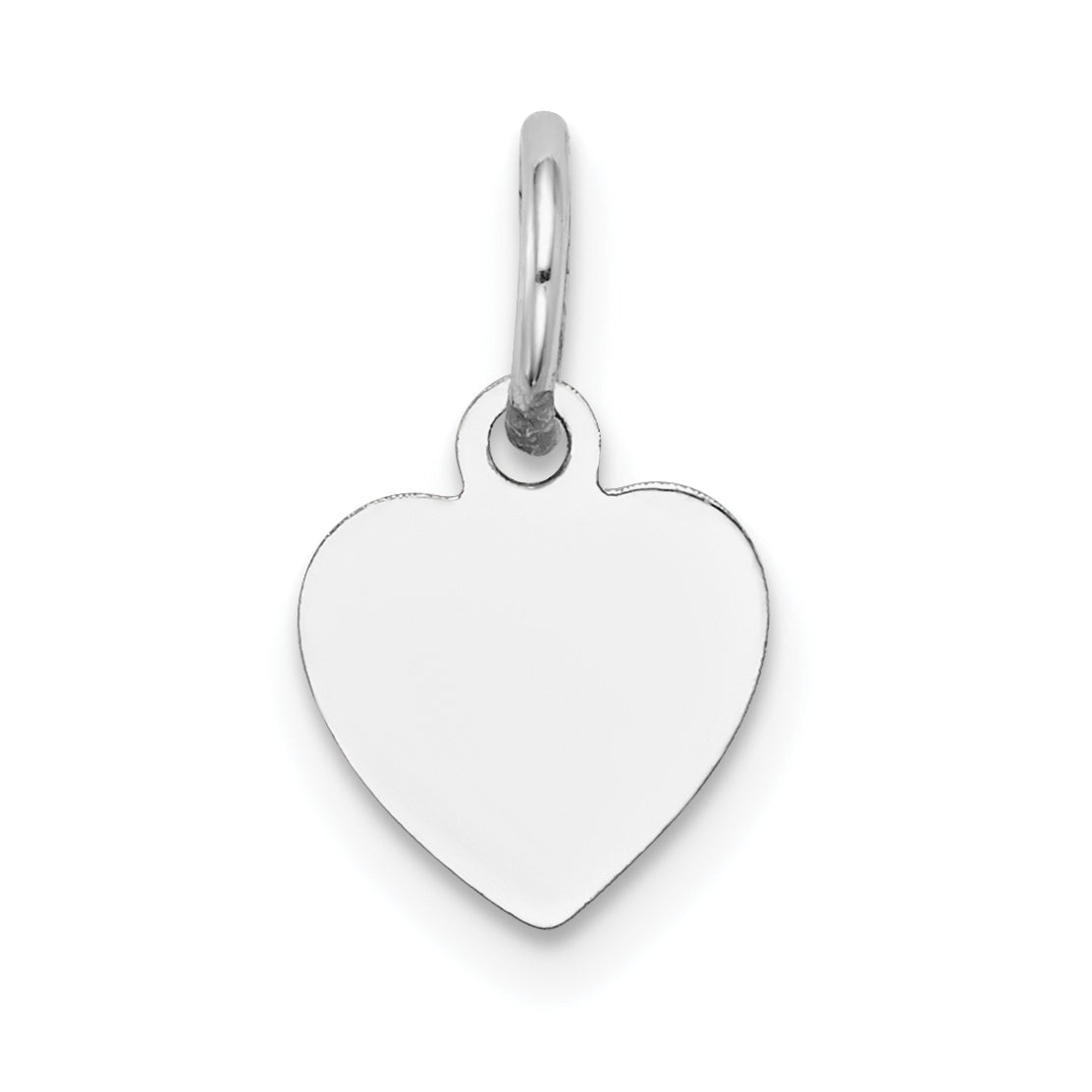 14k White Gold 14k White Gold Plain .011 Gauge Engravable Heart Charm
