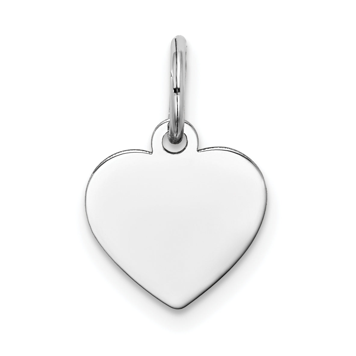 14k White Gold 14k White Gold Plain .009 Gauge Engravable Heart Charm