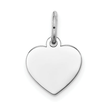 14k White Gold 14k White Gold Plain .013 Gauge Engravable Heart Charm