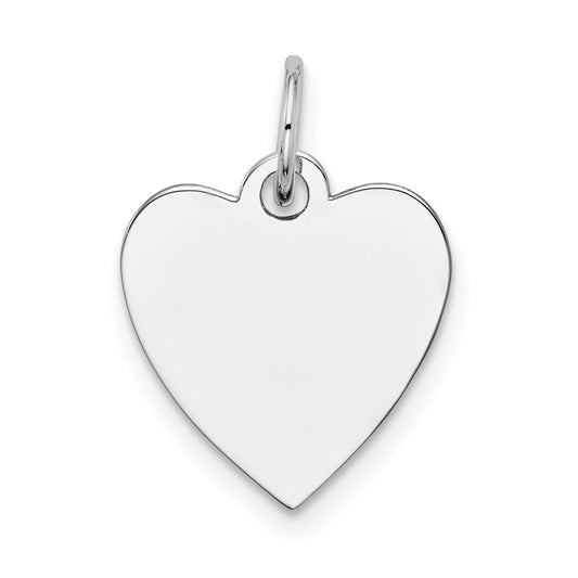 14k White Gold 14k White Gold Plain .013 Gauge Engravable Heart Charm