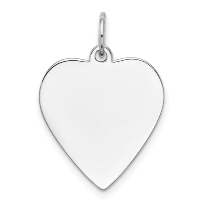 14k White Gold 14k White Gold Plain .013 Gauge Engravable Heart Charm