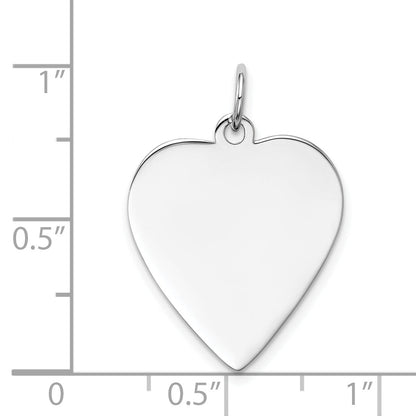 14k White Gold 14k White Gold Plain .018 Gauge Engravable Heart Charm