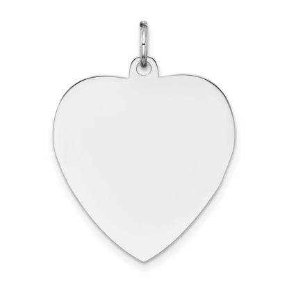14k White Gold 14k White Gold Plain .013 Gauge Engravable Heart Charm