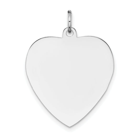 14k White Gold 14k White Gold Plain .035 Gauge Engravable Heart Charm