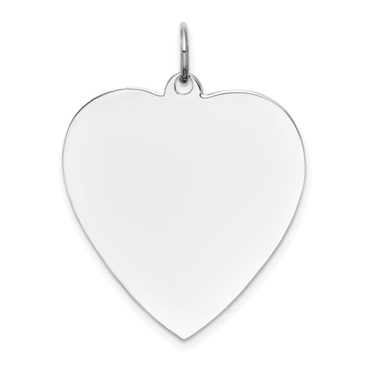 14k White Gold 14k White Gold Plain .035 Gauge Engravable Heart Charm