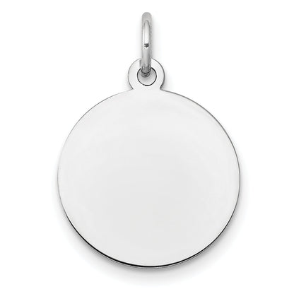 14k White Gold 14k White Gold Plain .009 Gauge Round Engravable Disc Charm