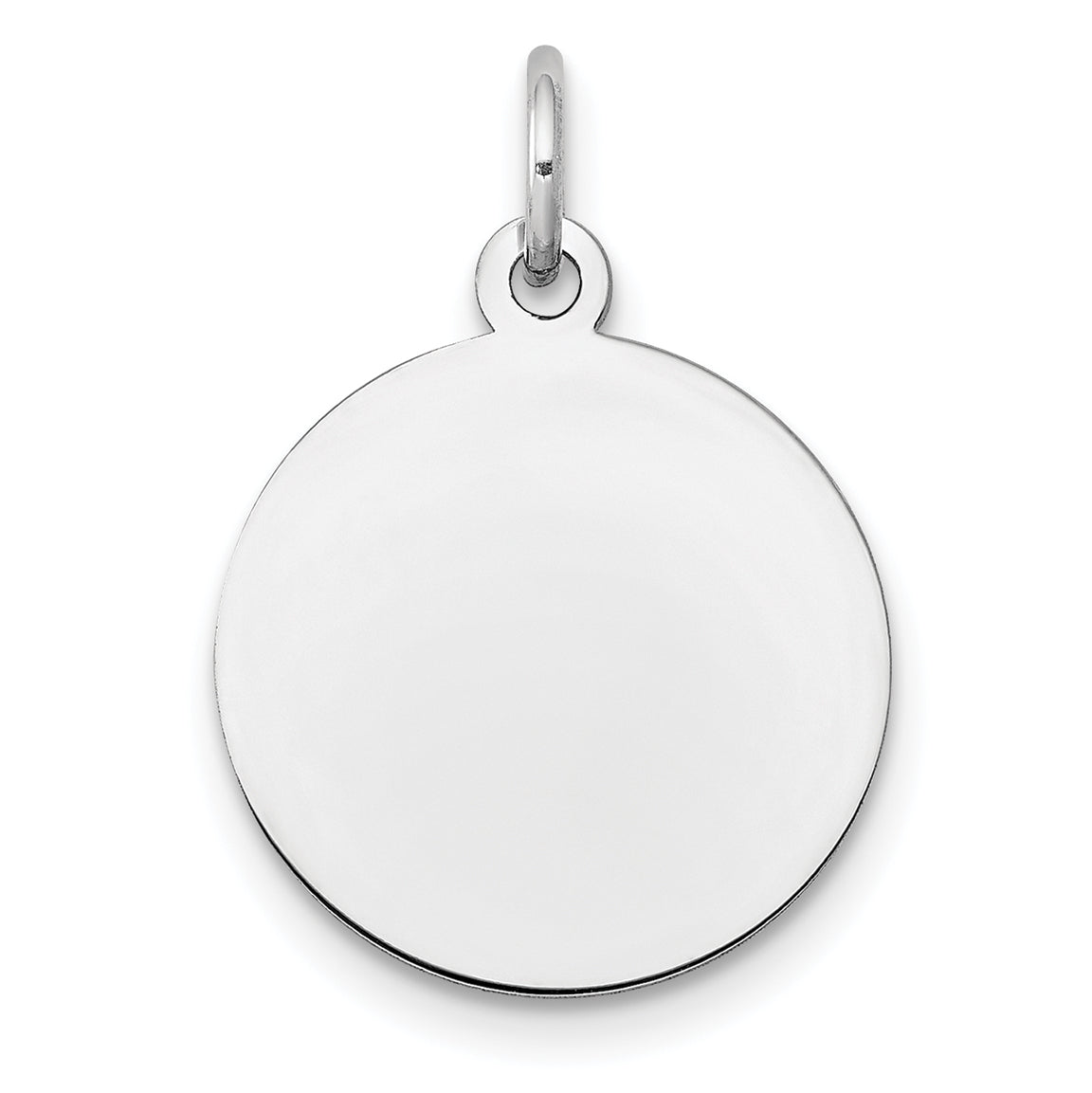 14k White Gold 14k White Gold Plain .011 Gauge Round Engravable Disc Charm