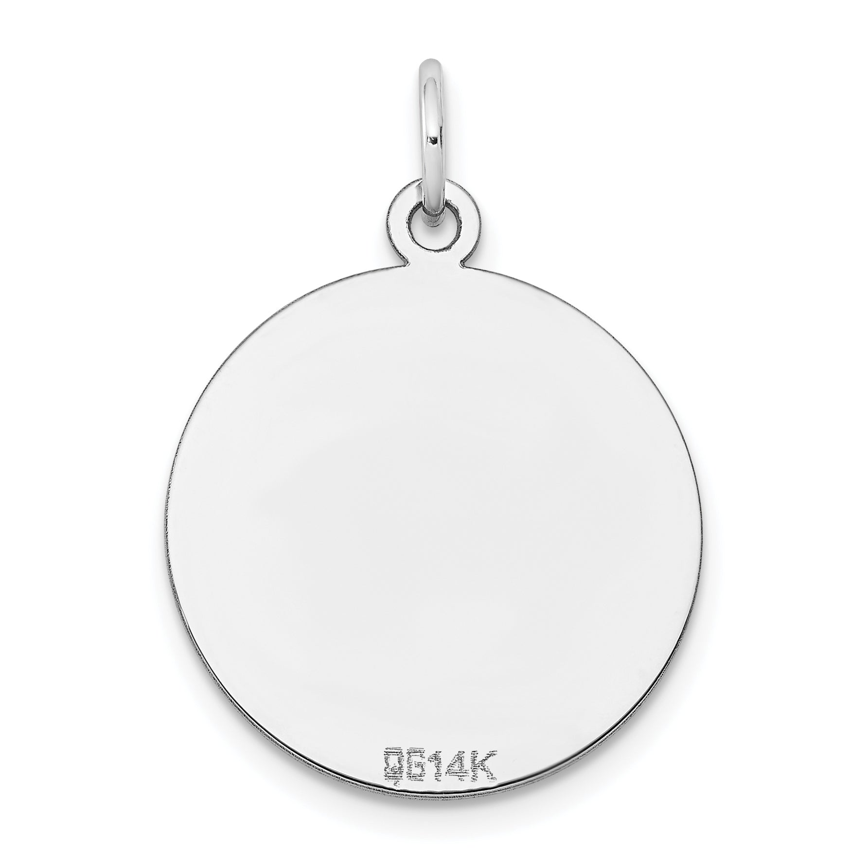 10K White Gold 10Kw Plain .009 Gauge Circular Engravable Disc Charm