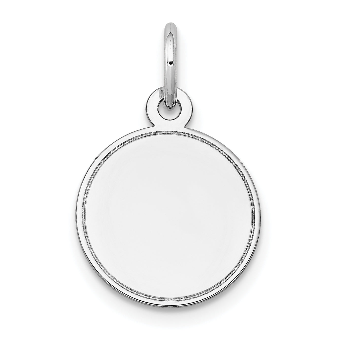 14k White Gold 14k White Gold Plain .013 Gauge Round Engravable Disc Charm