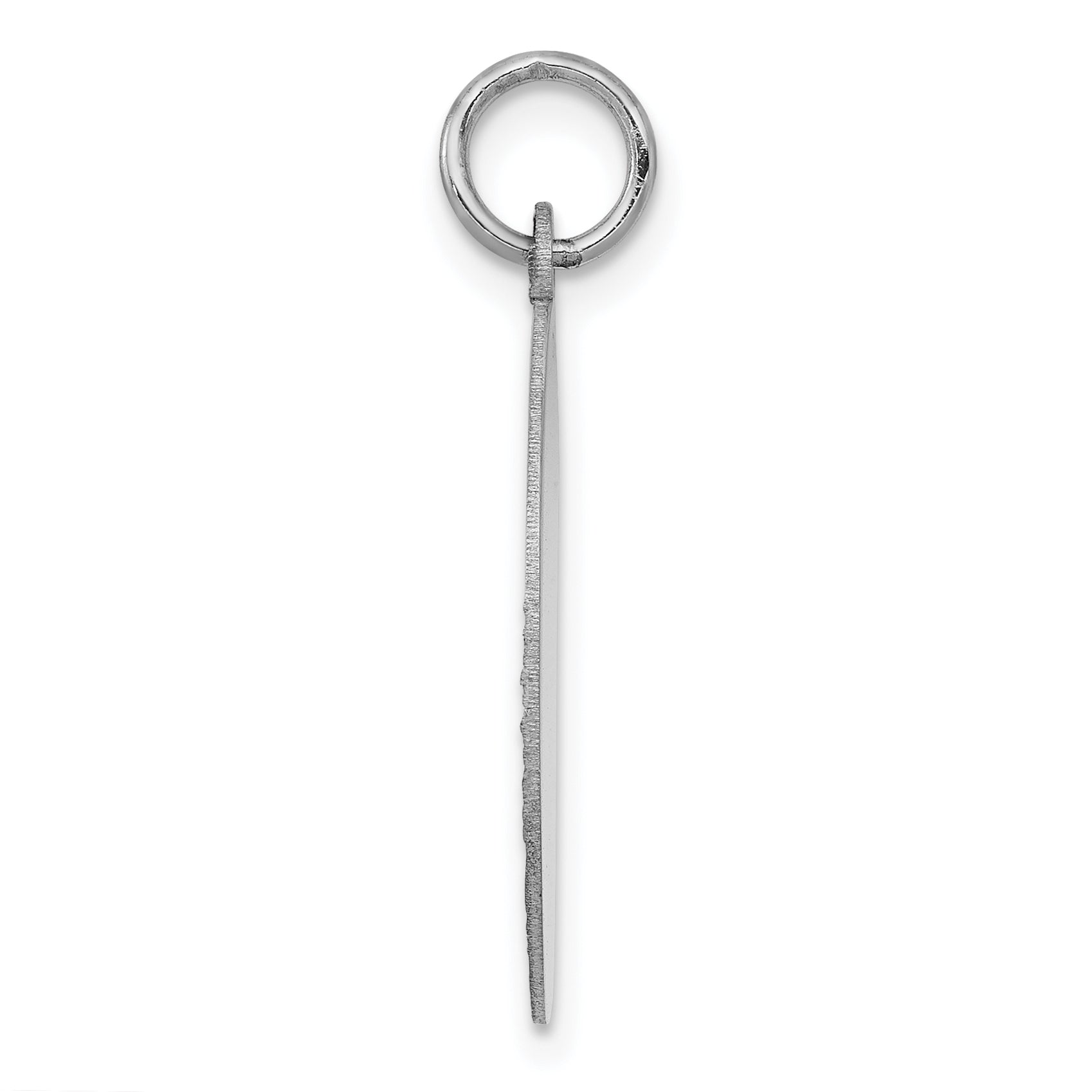 14K White Gold .018 Gauge Round Grooved Designed Disc Charm