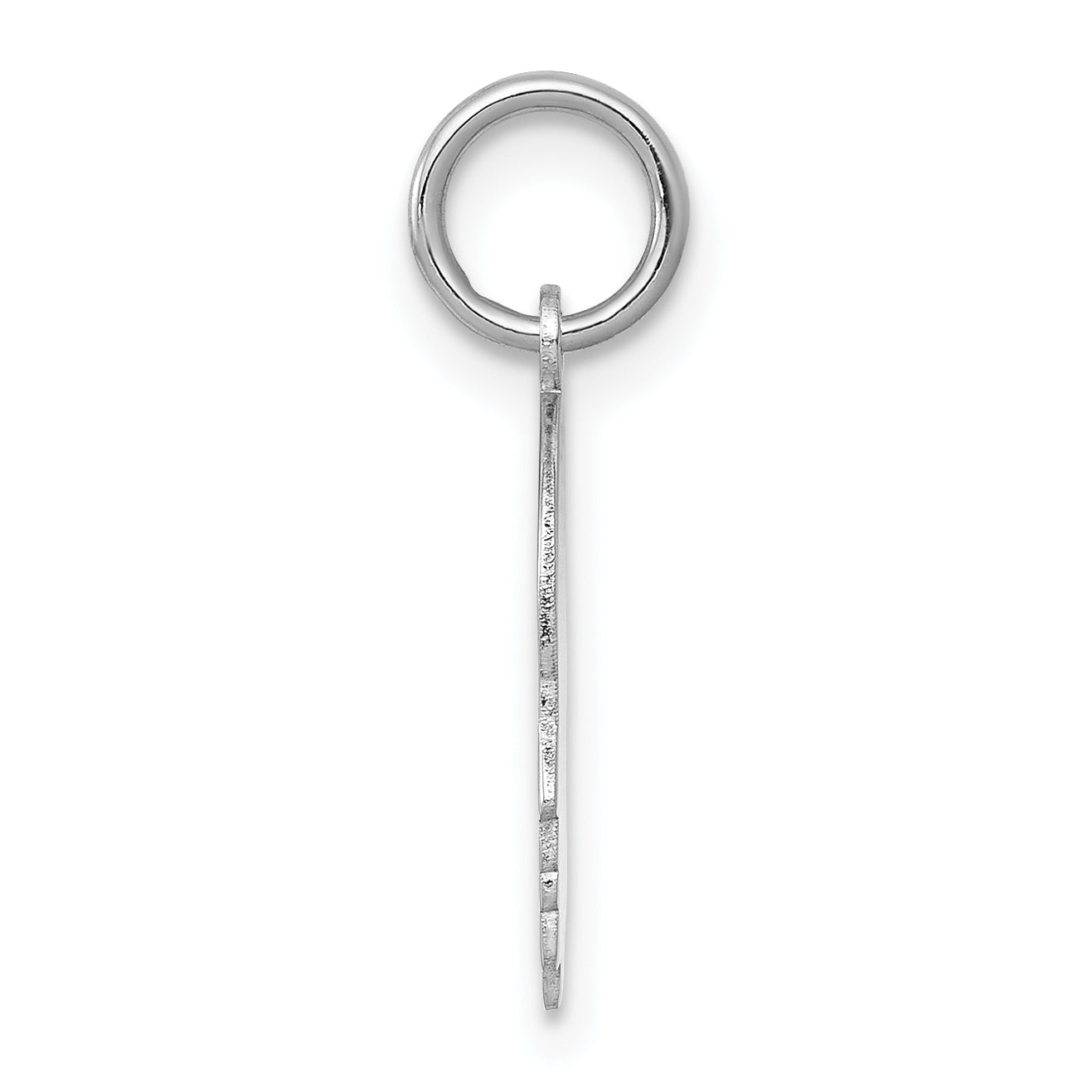 14k White Gold 14k White Plain Small.013 Depth Facing Right Engravable Boy Charm