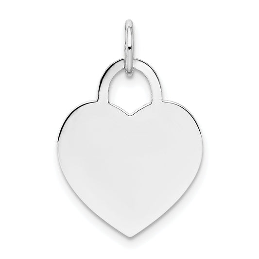10K White Gold 10Kw Heart Disc Charm