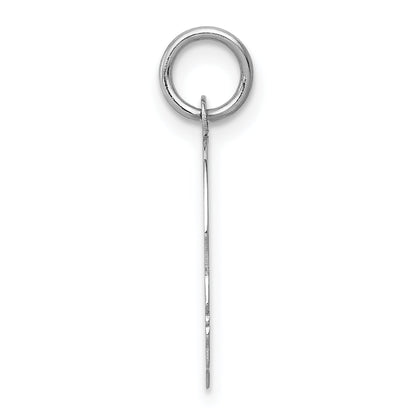 14k White Gold 14k White Plain Medium.009 Depth Facing Right Engravable Boy Charm