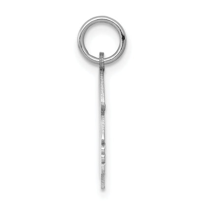 14k White Gold 14k White Plain Medium.009 Depth Facing Right Engravable Girl Charm