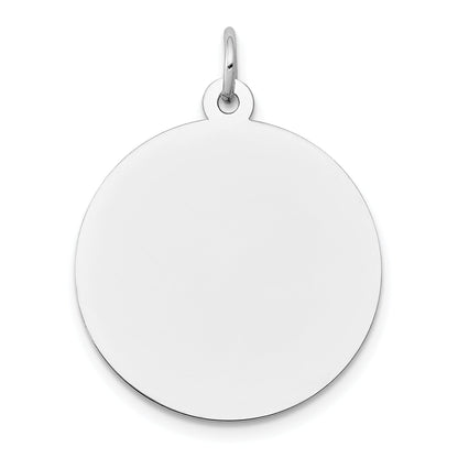14K White Gold Round Disc Charm