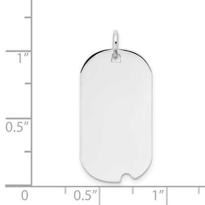 14k White Gold 14K White Gold Dog Tag Disc Charm