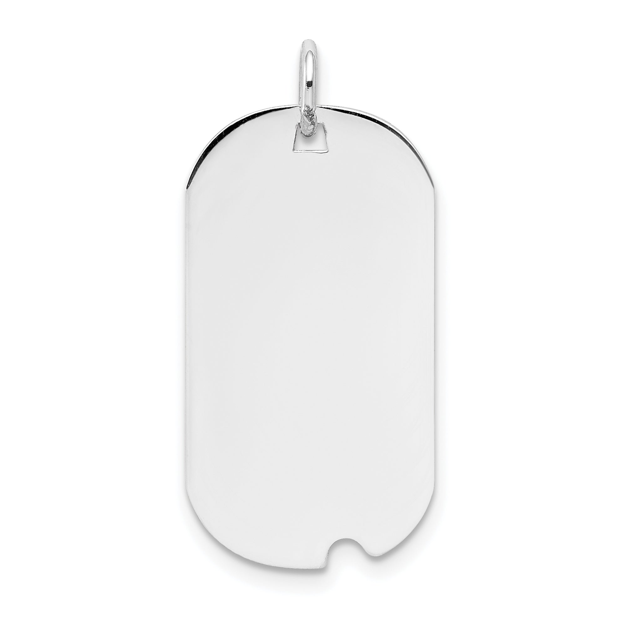 14k White Gold 14k White Gold Plain .009 Gauge Engravable Dog Tag w/Notch Disc