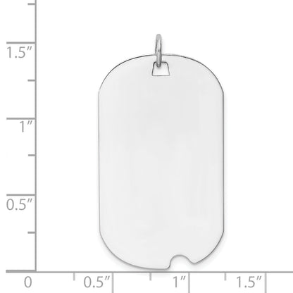 14k White Gold 14K White Gold Dog Tag Disc Charm