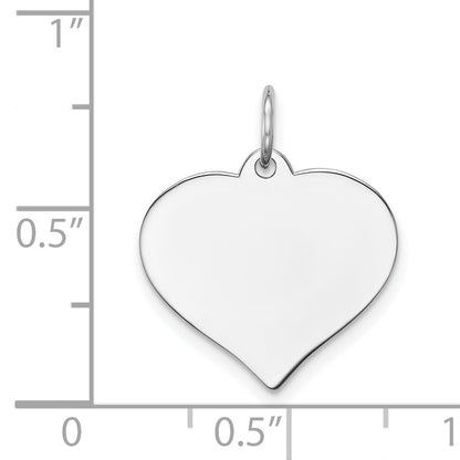 14k White Gold 14K White Gold Heart Disc Charm