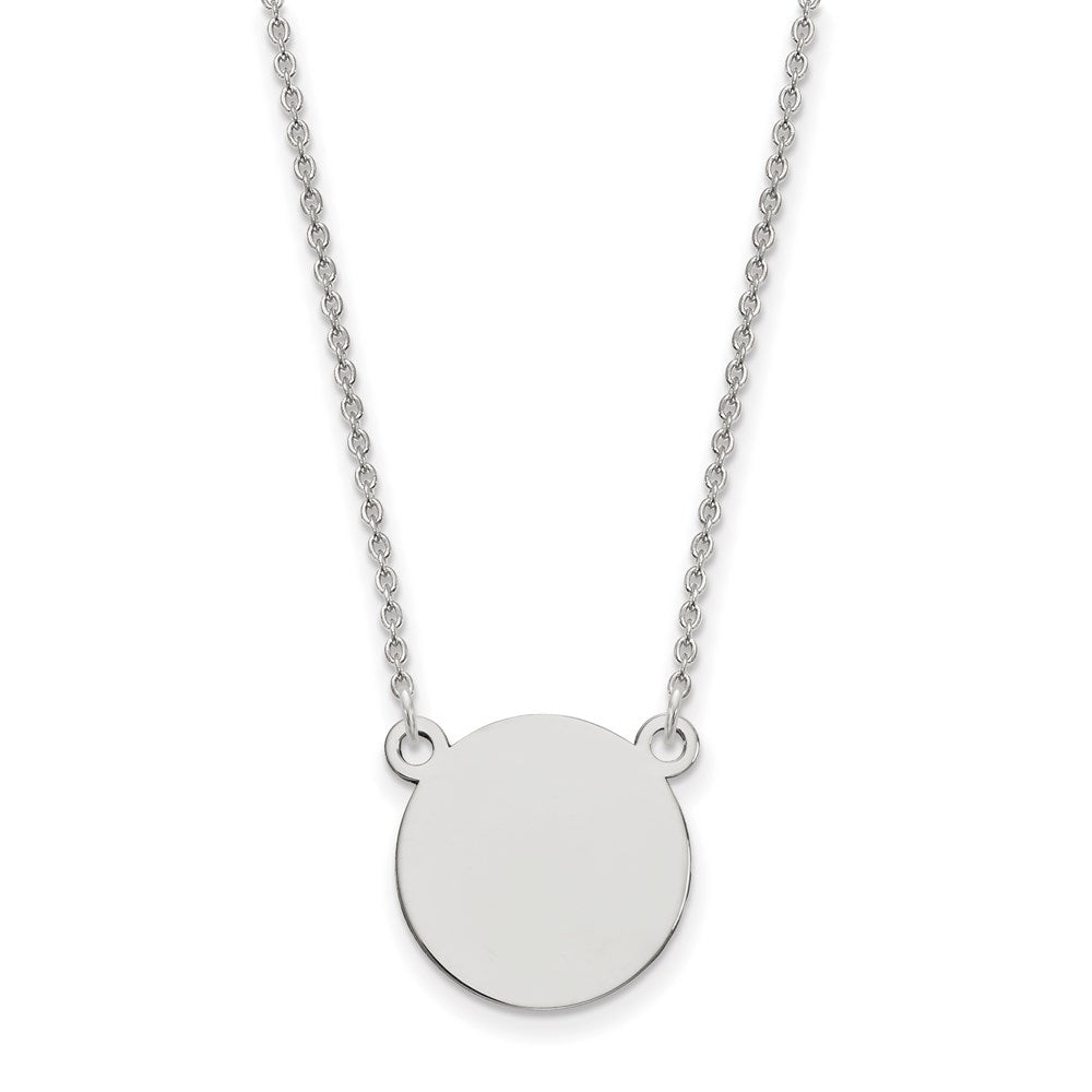 14K White Gold .027 Gauge Circular Engravable Disc 18 Necklace