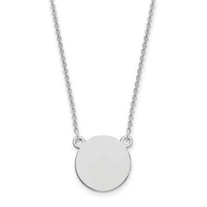 14K White Gold .027 Gauge Circular Engravable Disc 18 Necklace
