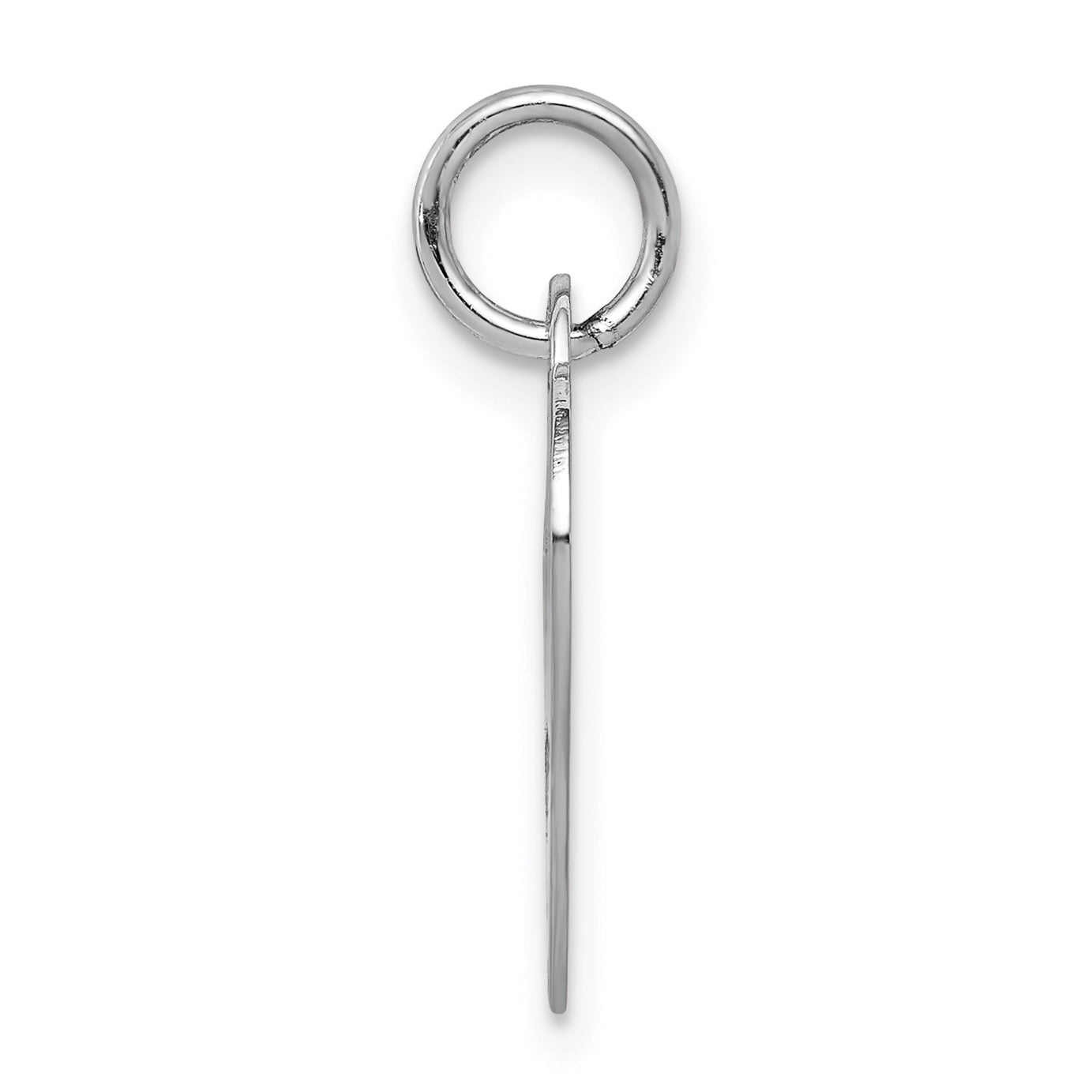 14K White Gold Plain .018 Gauge Engraveable Heart Disc Charm