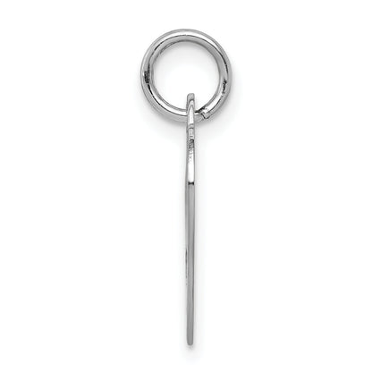 14k White Gold 14k White Gold Plain .013 Gauge Engraveable Heart Disc Charm