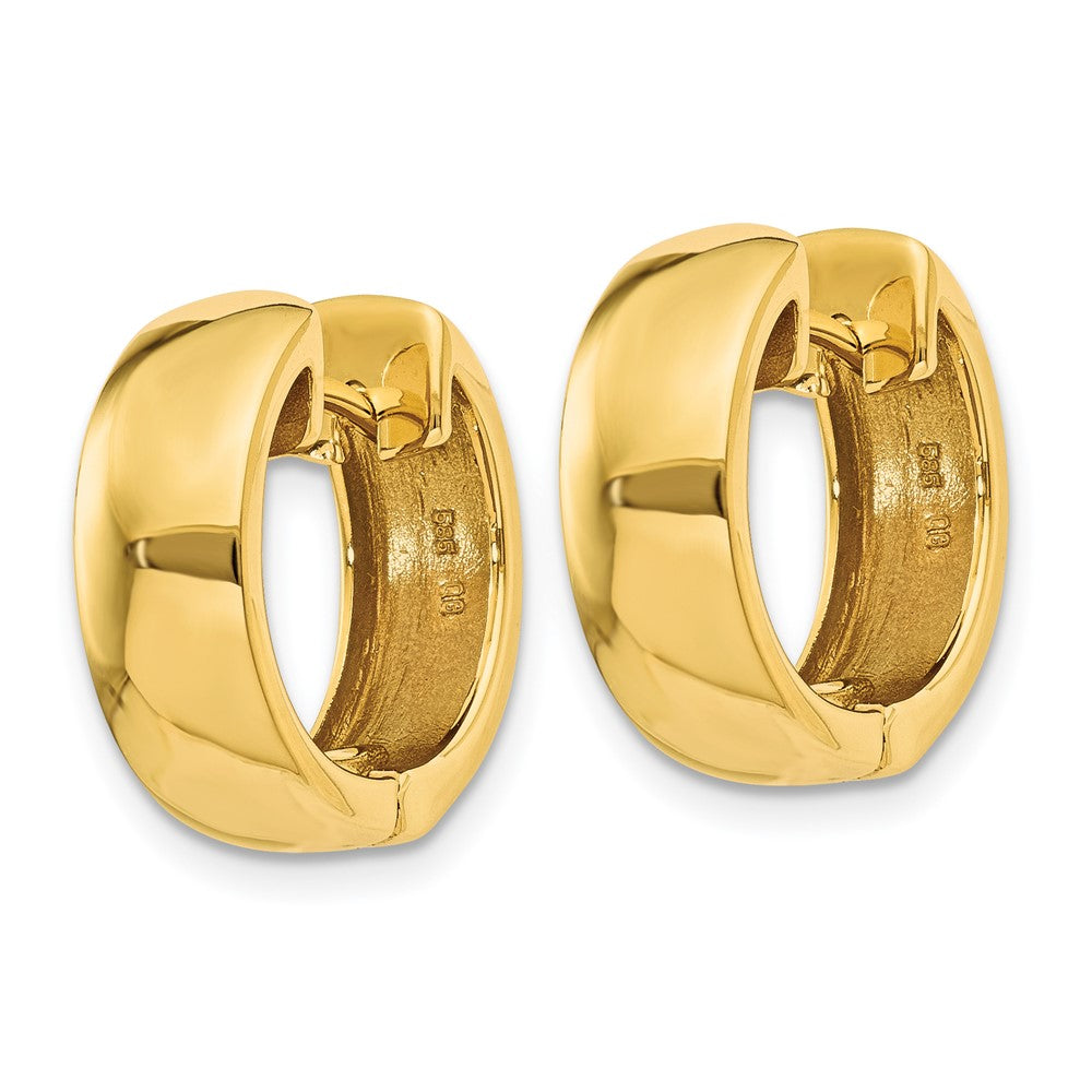 14K Yellow Gold Round Hinged Hoop Earrings