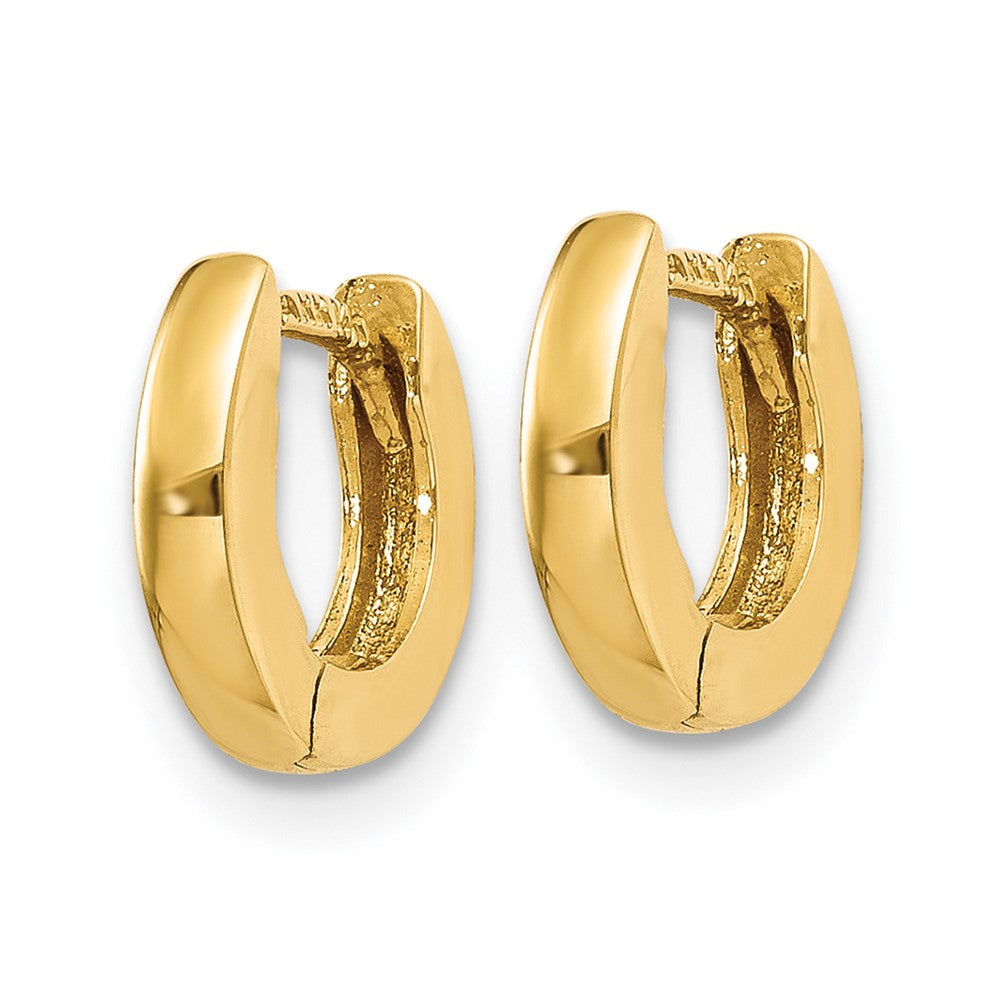 14K Yellow Gold Polished Round Hinged Hoop Earrings