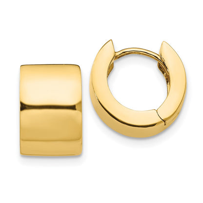 14K Yellow Gold Round Hinged Hoop Earrings