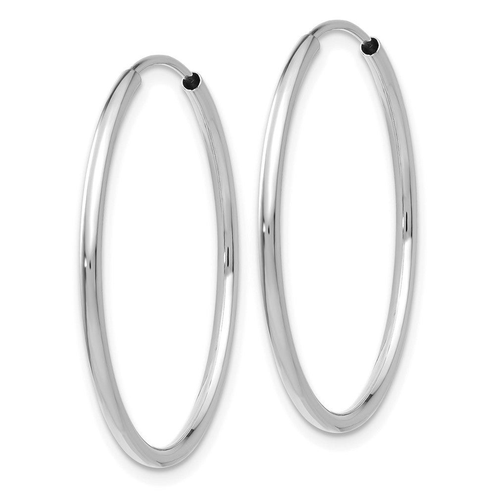 14K White Gold 1.5mm Polished Endless Hoop Earrings