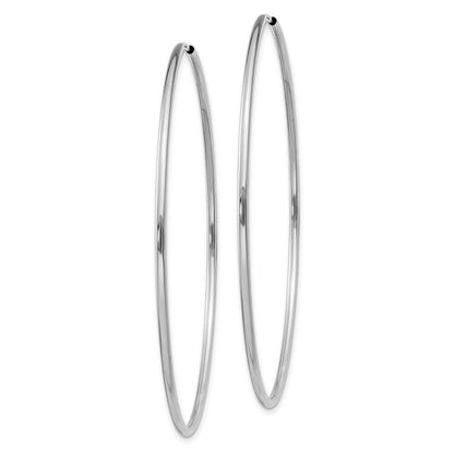 14K White Gold 1.5mm Polished Endless Hoop Earrings