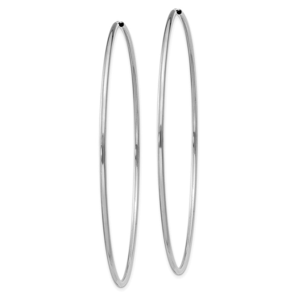 14K White Gold 1.5mm Polished Endless Hoop Earrings