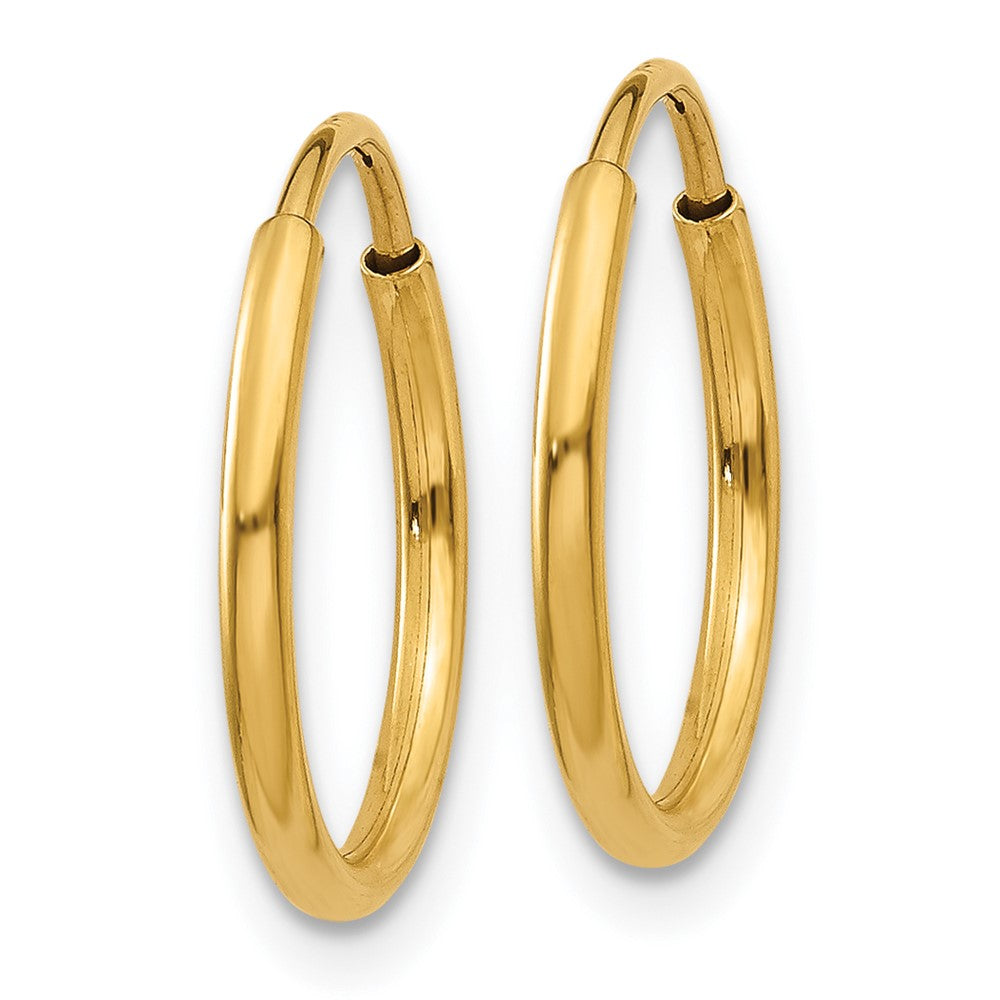 14K Yellow Gold 1.25mm Endless Hoop Earring