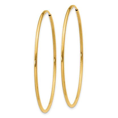 14K Yellow Gold 1.25mm Endless Hoop Earring