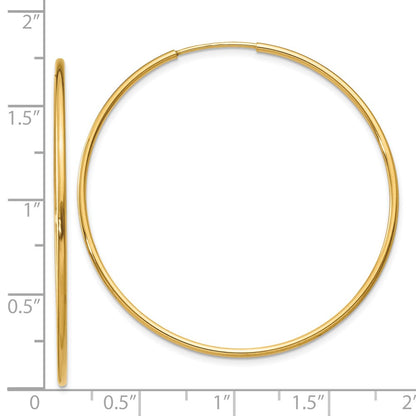 14K Yellow Gold 1.25mm Endless Hoop Earring