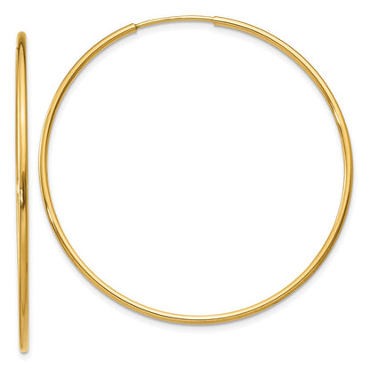 14K Yellow Gold 1.25mm Endless Hoop Earring