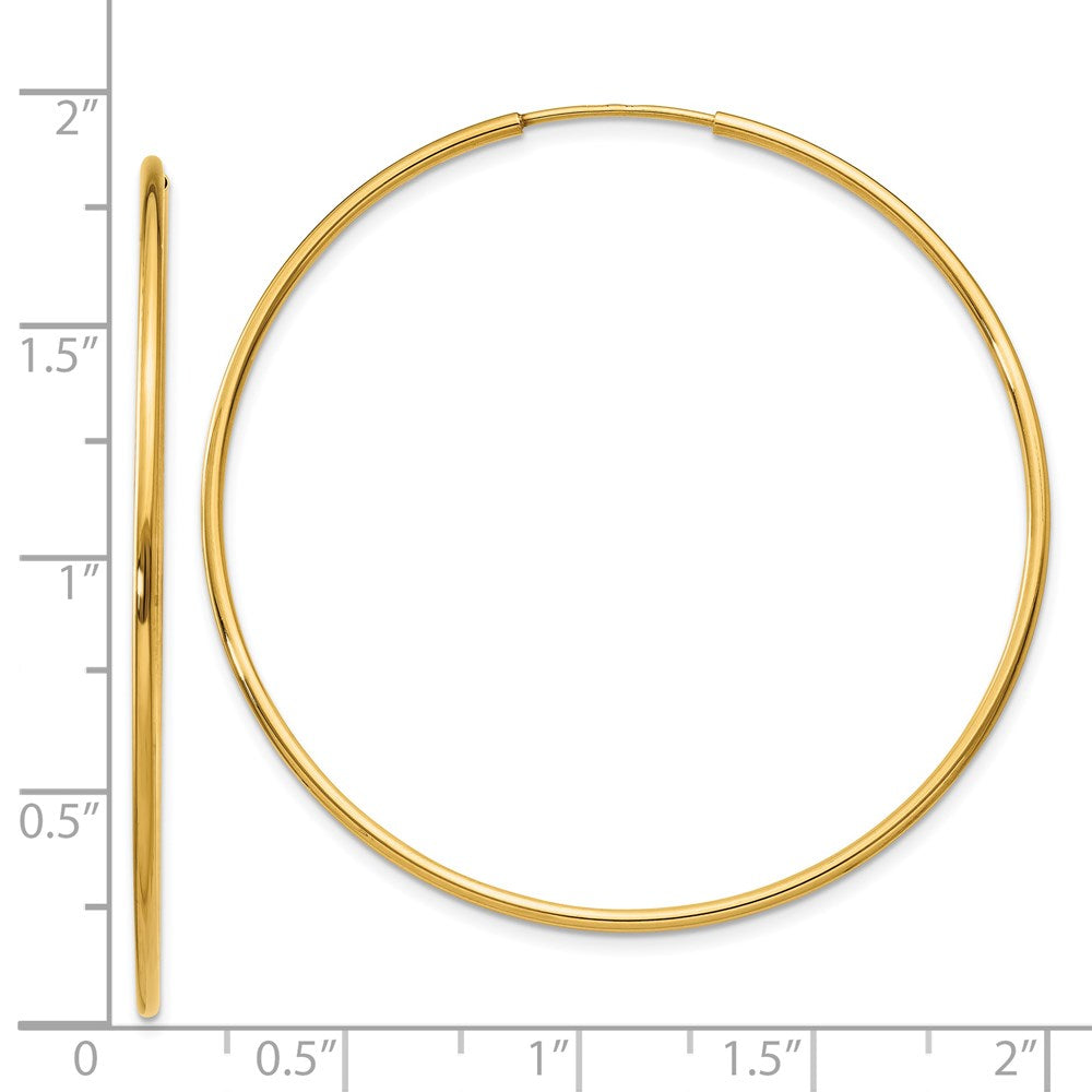 14K Yellow Gold 1.25mm Endless Hoop Earring